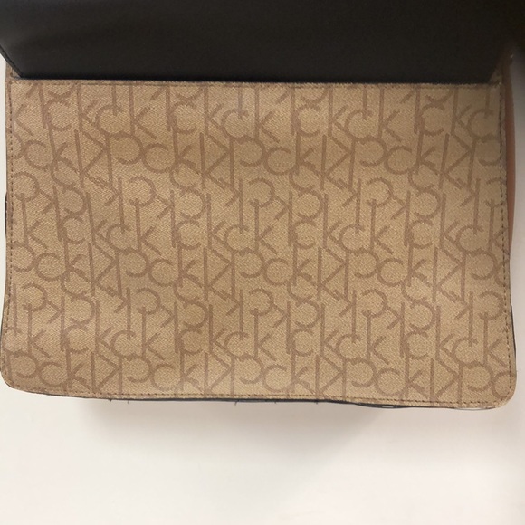 CK Black & Beige Monogram Messenger Sling Bag - Picture 13 of 16